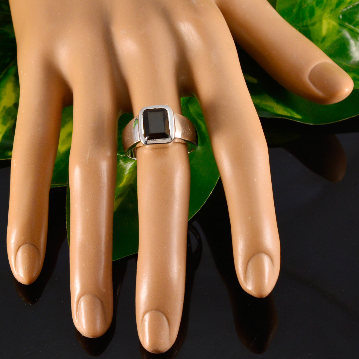 Evelyn Signet Brown Solitaire Ring
