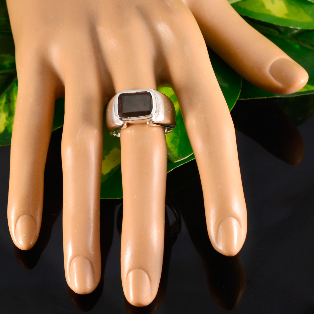 Riley Contemporary Brown Solitaire Ring