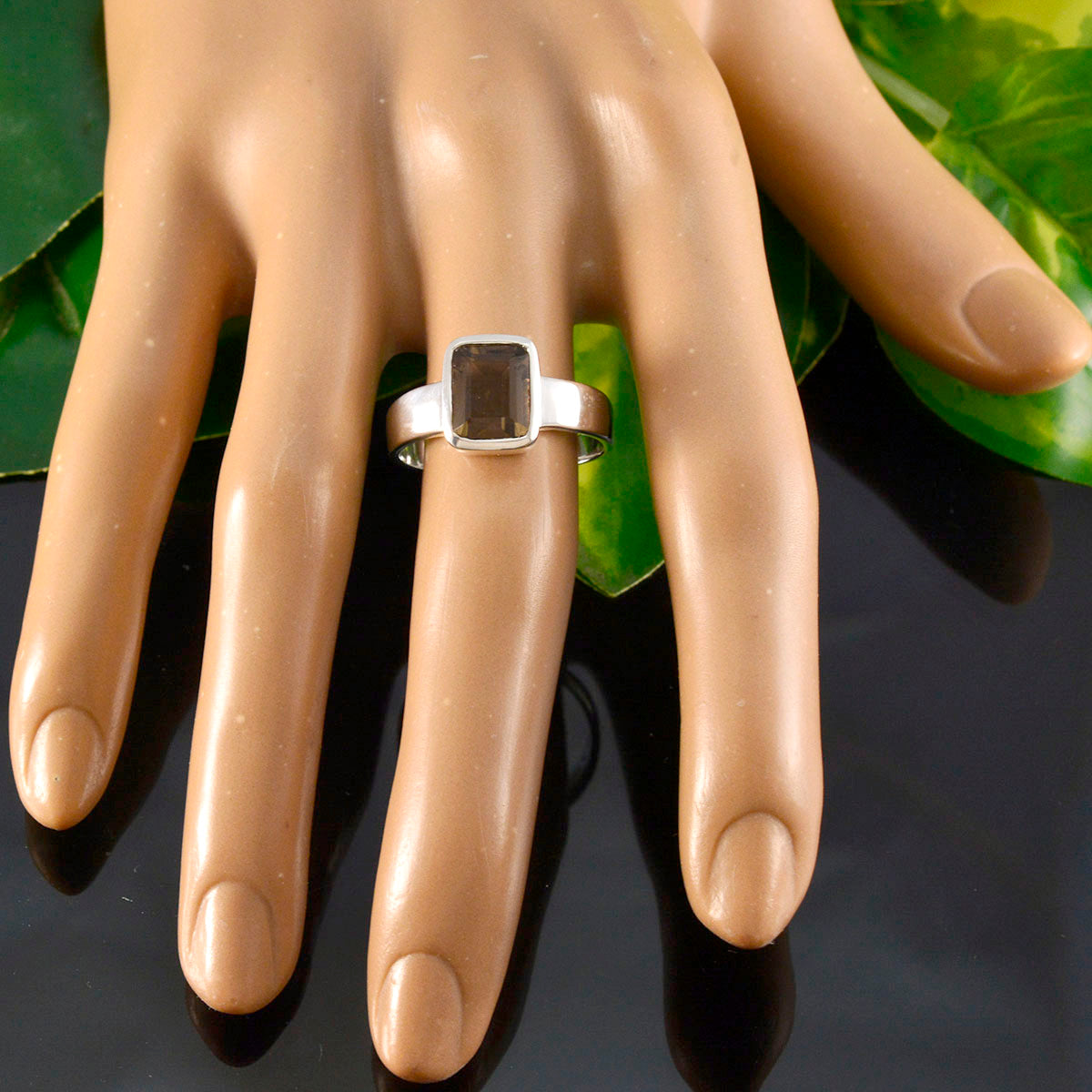Stella Contemporary Brown Solitaire Ring