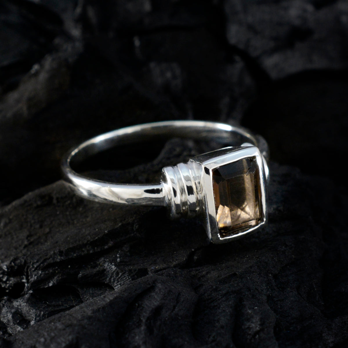 Violet Modern Brown Solitaire Ring