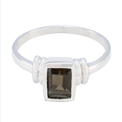 Violet Modern Brown Solitaire Ring Smoky Quartz Brown
