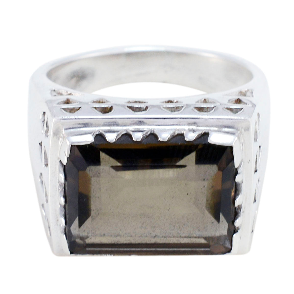 Sofia Traditional Brown Solitaire Ring smoky quartz Brown