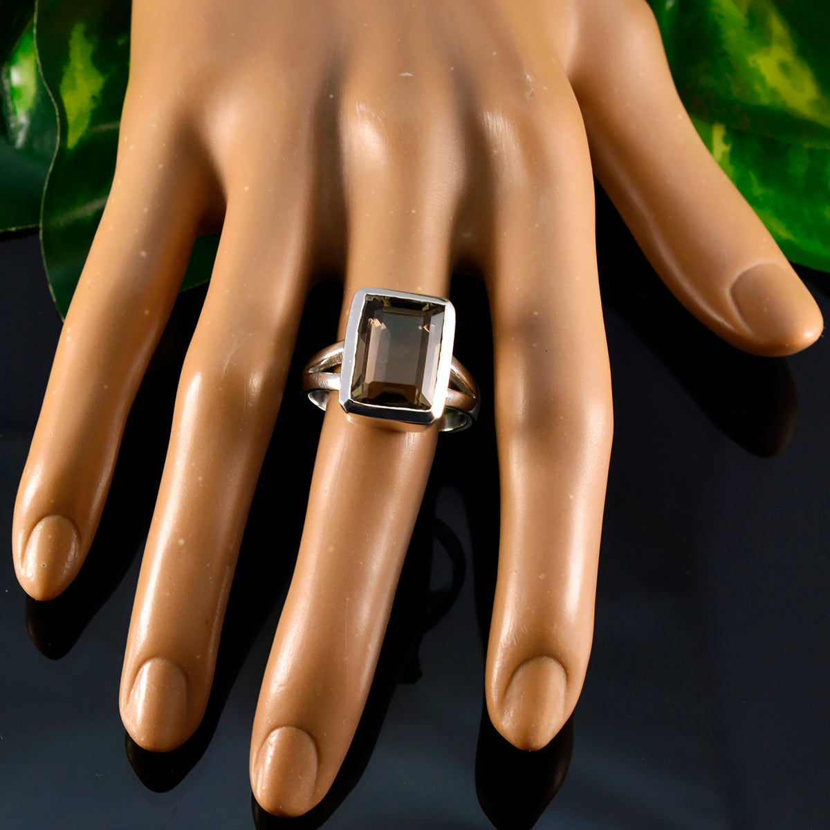 Hazel Modern Brown Solitaire Ring