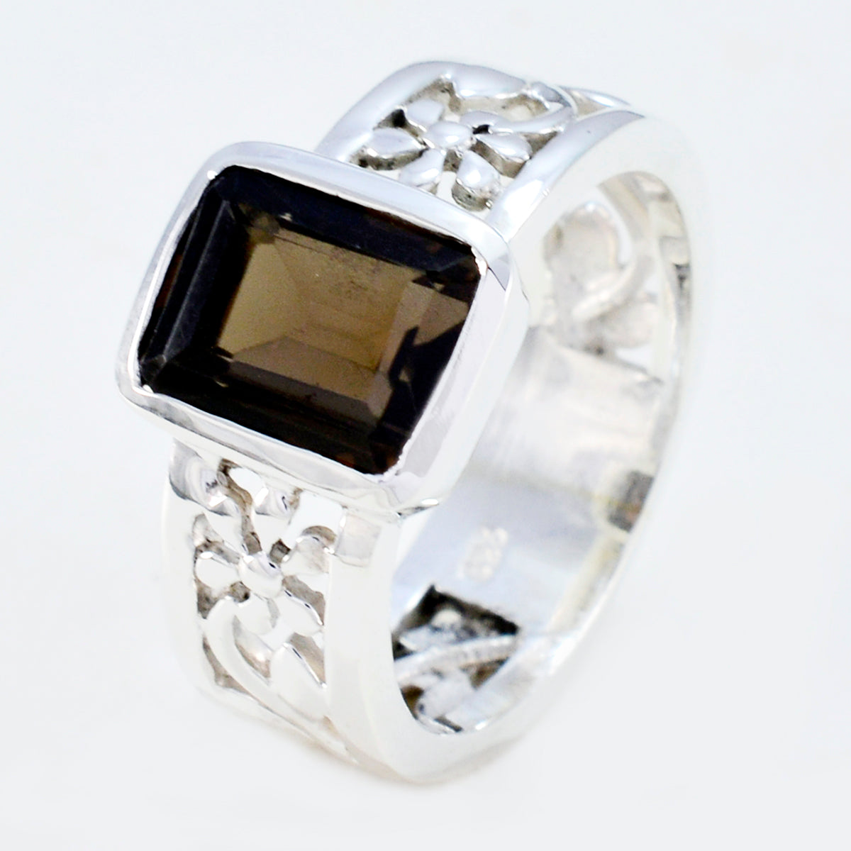 Riya Art Deco Brown Solitaire Band