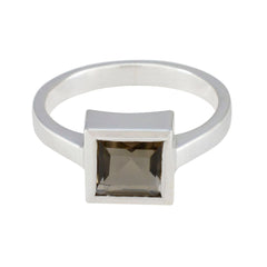 Ángeles Sophisticated Brown Solitaire Ring Smoky Quartz Brown