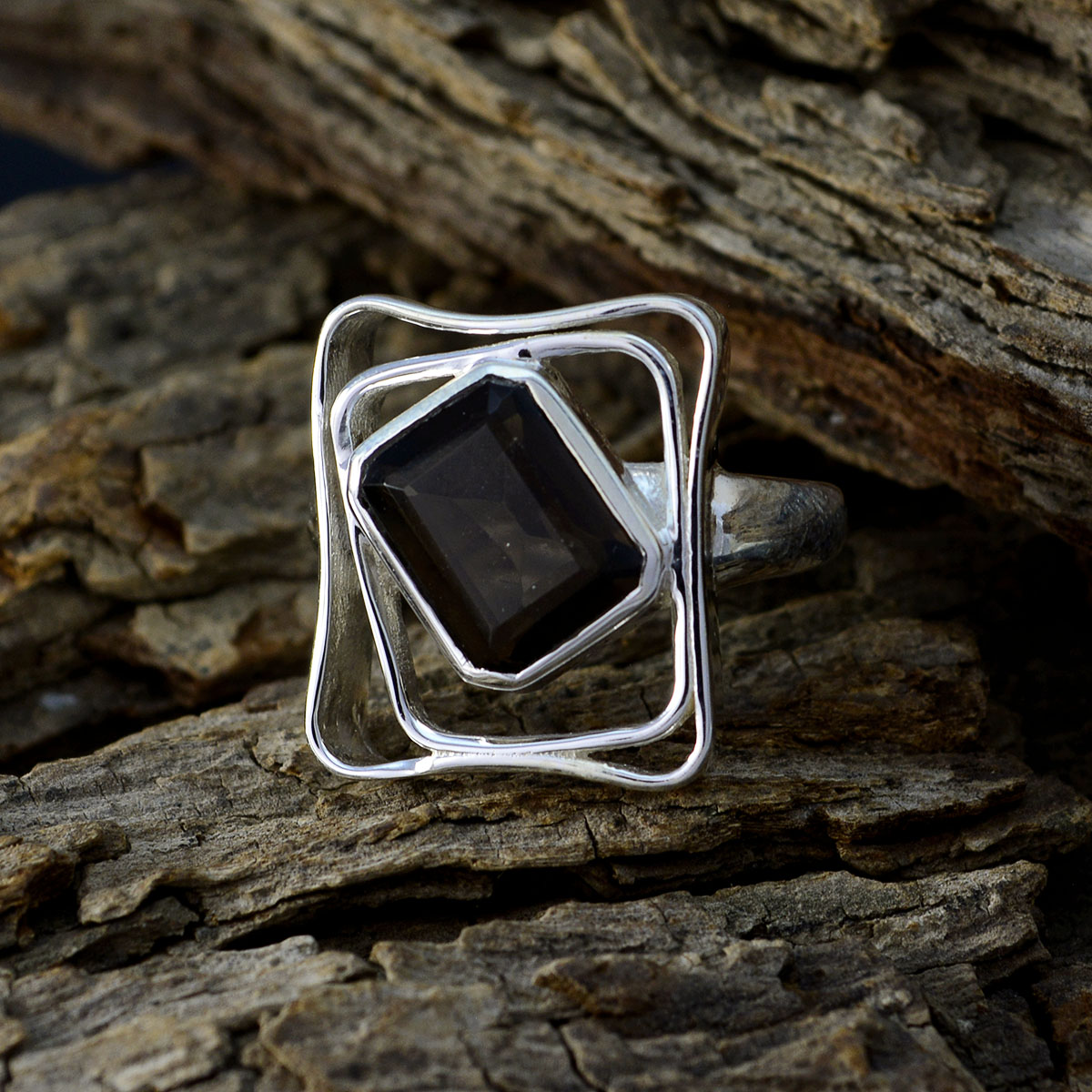 Aisha Signet Brown Solitaire Ring