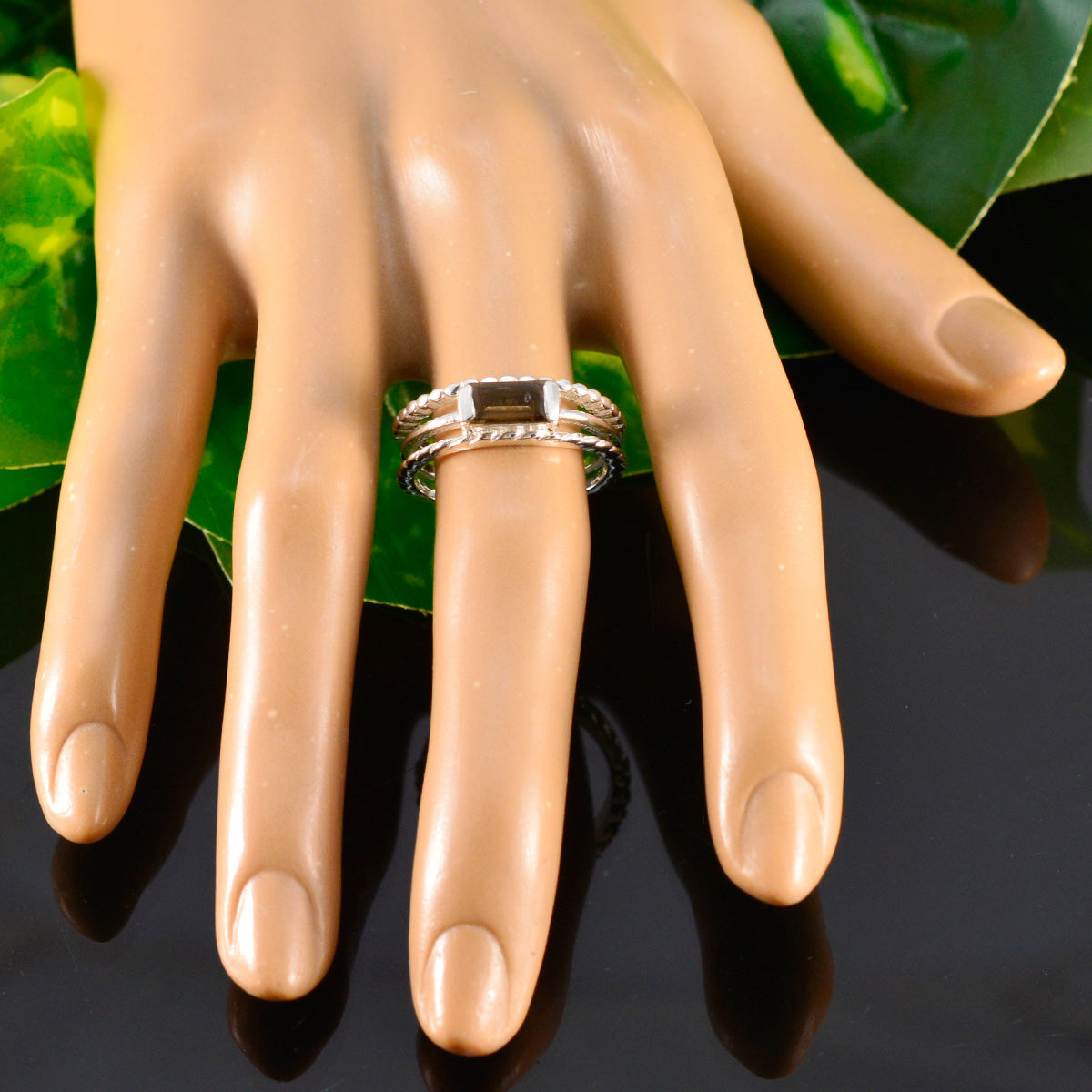 Bruna Sophisticated Brown Solitaire Ring