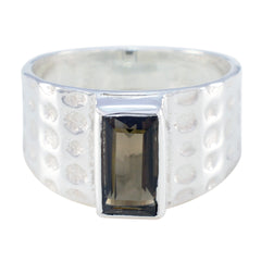 Camila Feminine Brown Solitaire Ring smoky quartz Brown