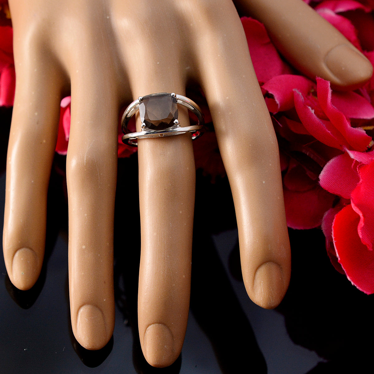Lakshmi Boho Brown Solitaire Ring
