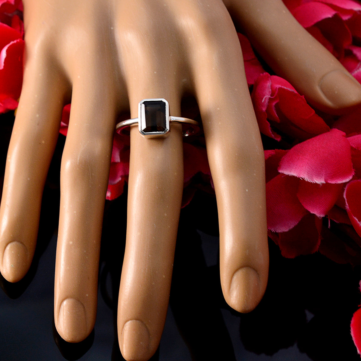 Liyana Trendy Brown Solitaire Ring