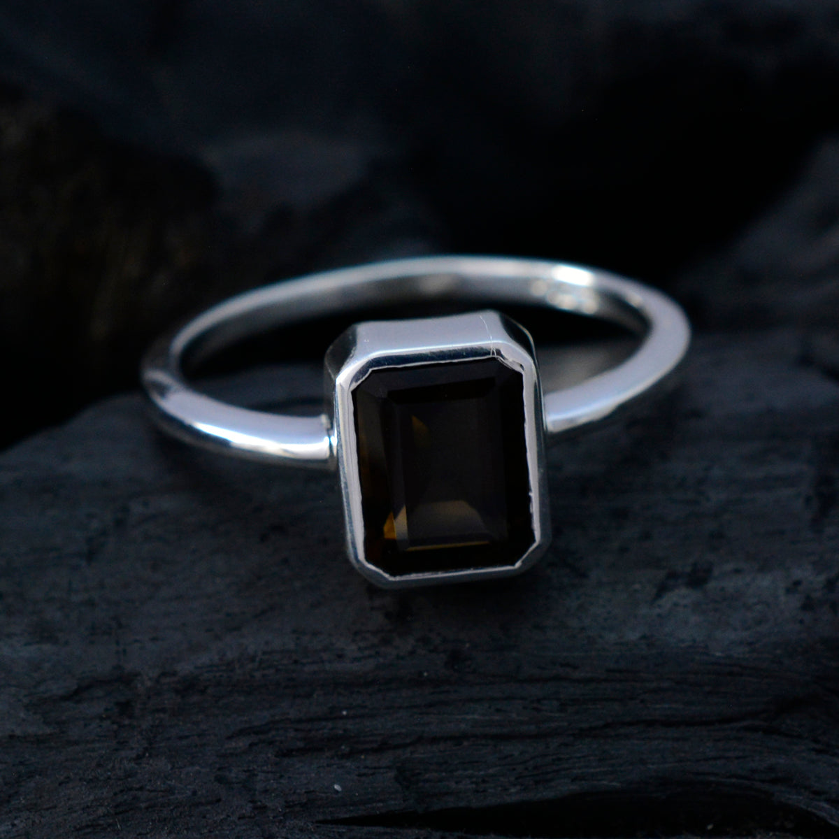 Liyana Trendy Brown Solitaire Ring