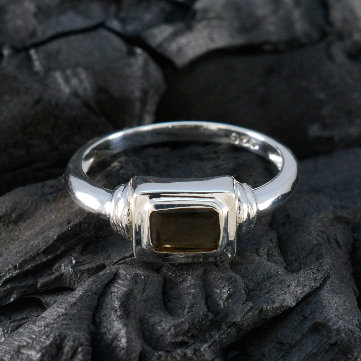 Liyana Feminine Brown Solitaire Ring