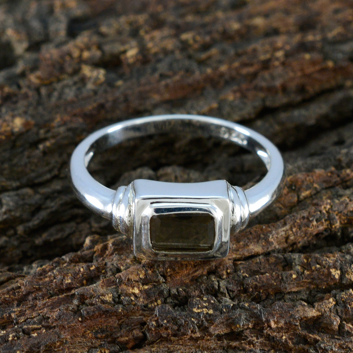 Liyana Feminine Brown Solitaire Ring