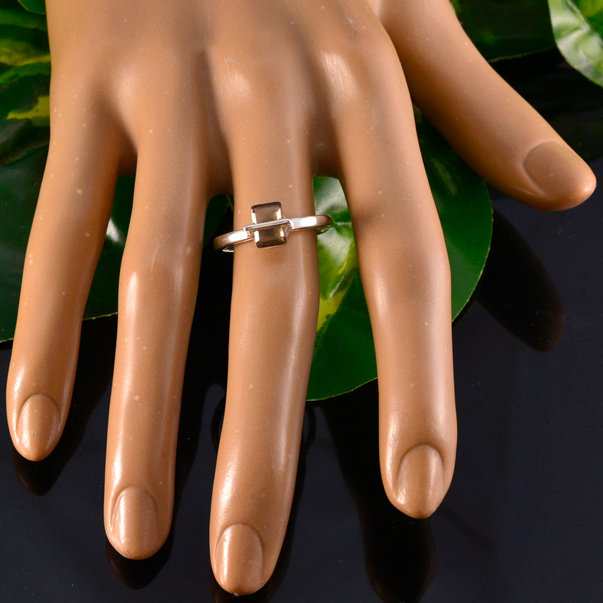 Emi Graceful Brown Solitaire Ring