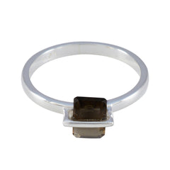 Emi Graceful Brown Solitaire Ring Smoky Quartz Brown