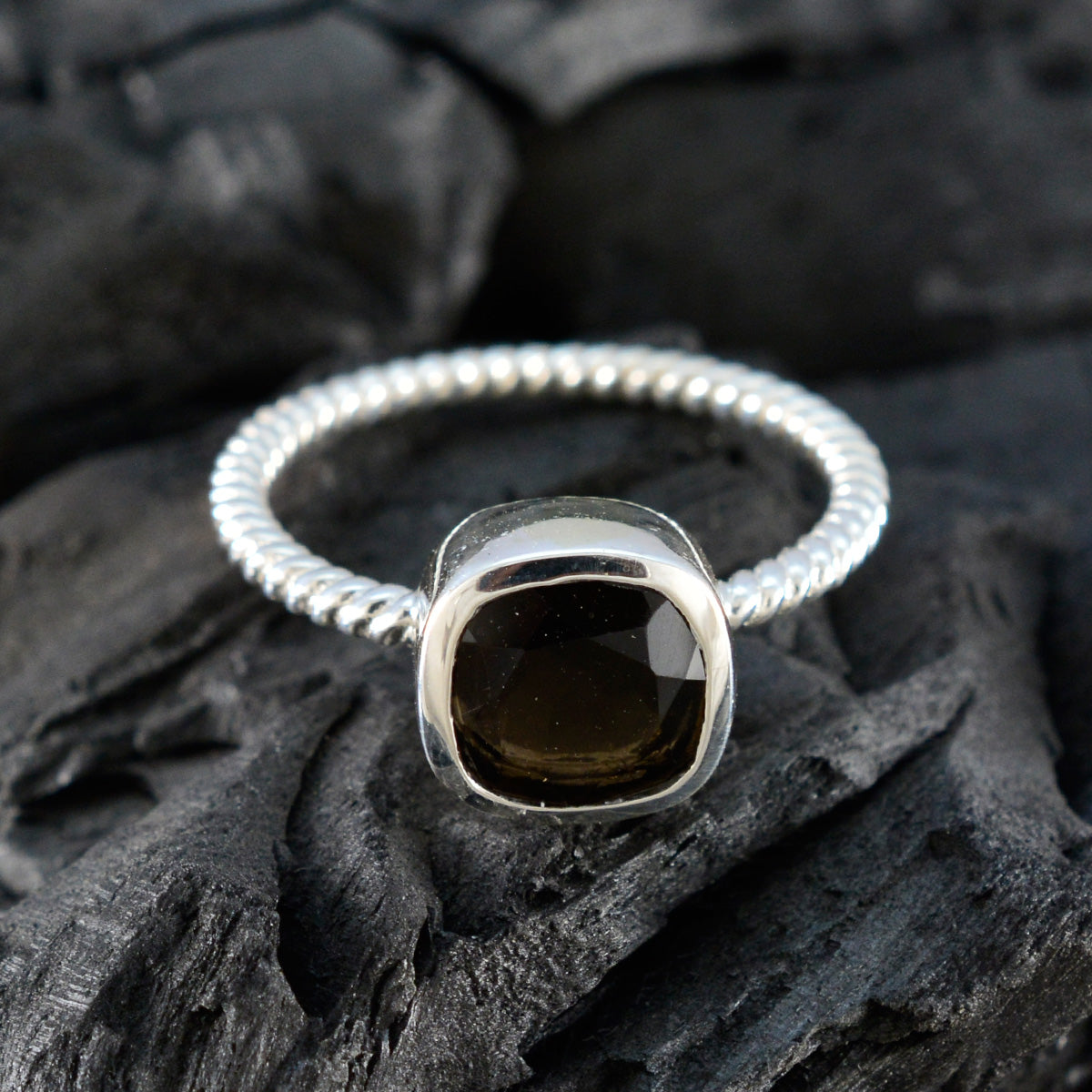 Hazel Artisan Brown Solitaire Ring