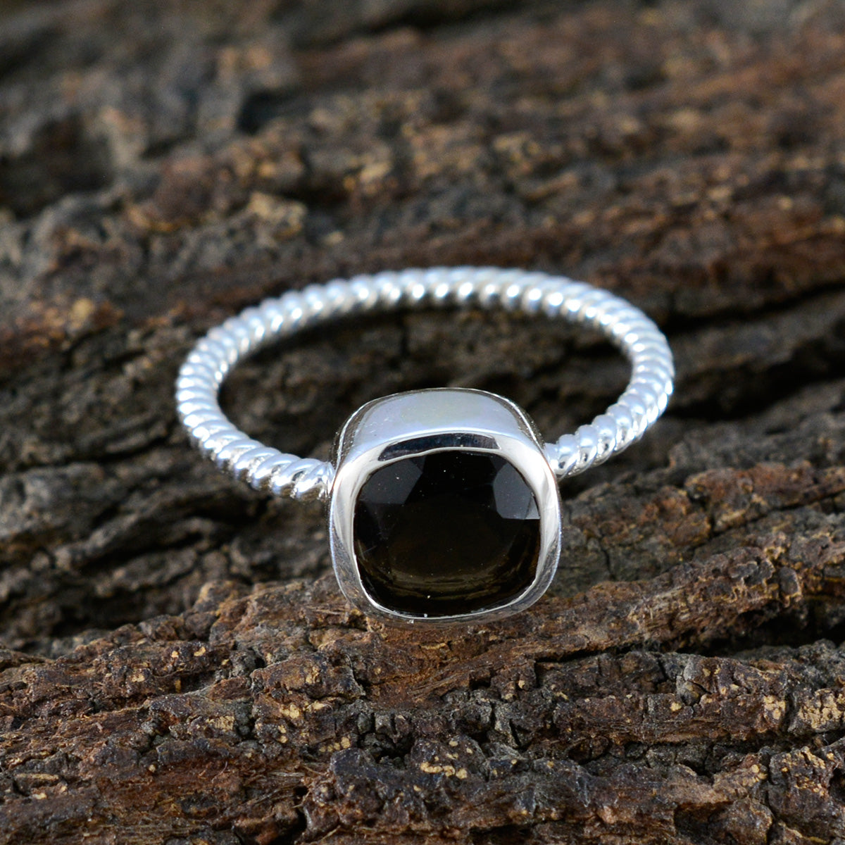 Hazel Artisan Brown Solitaire Ring