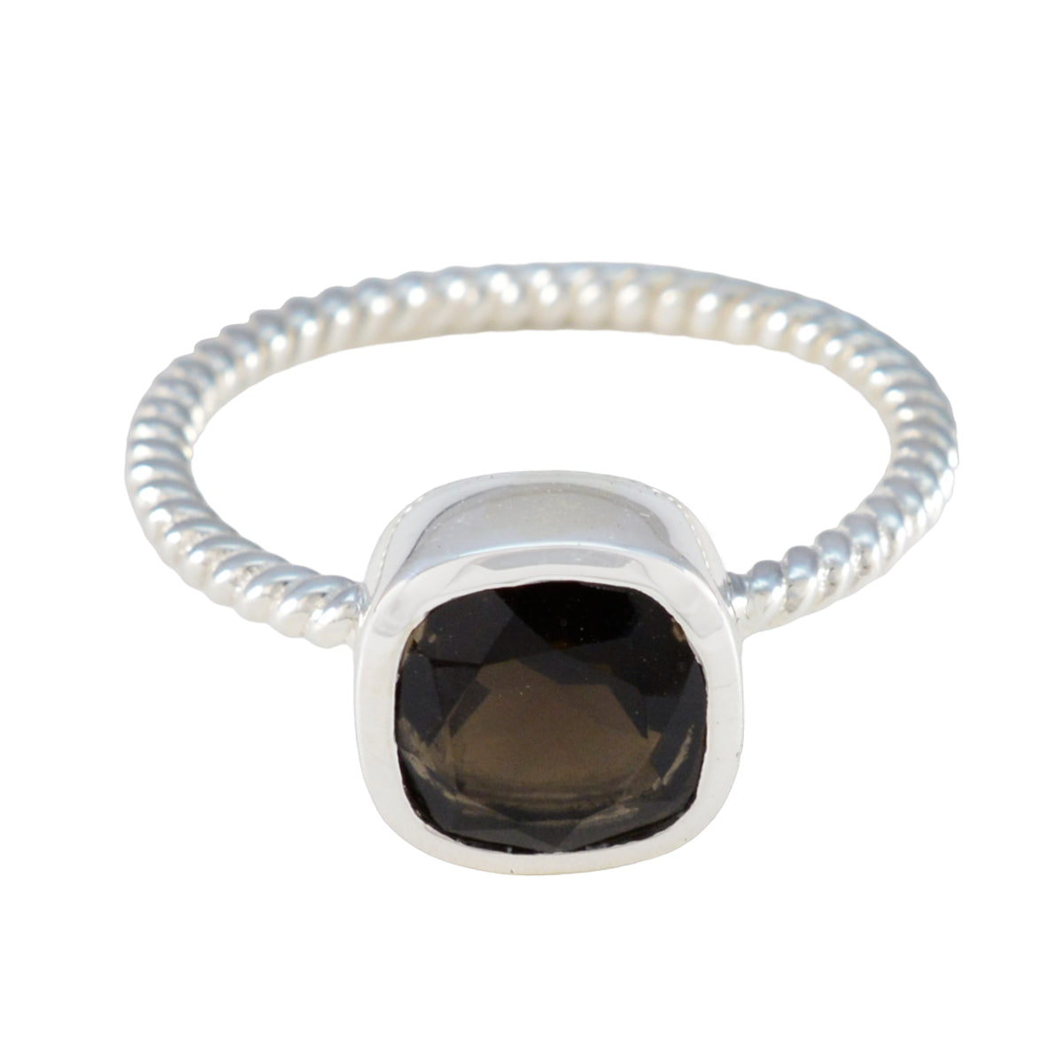 Hazel Artisan Brown Solitaire Ring Smoky Quartz Brown
