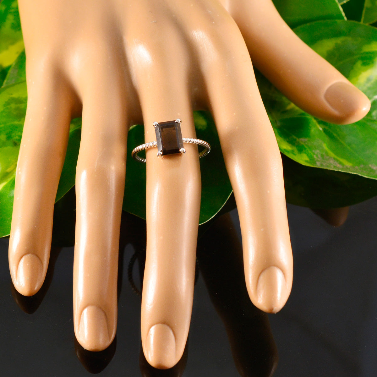 Nisa Twist Brown Solitaire Ring