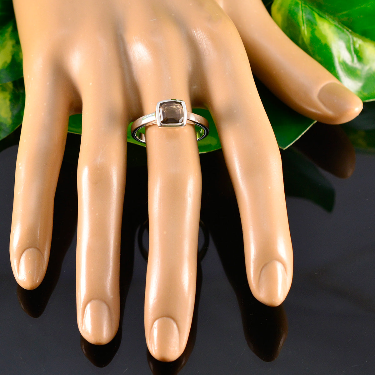Violet Sophisticated Brown Solitaire Ring