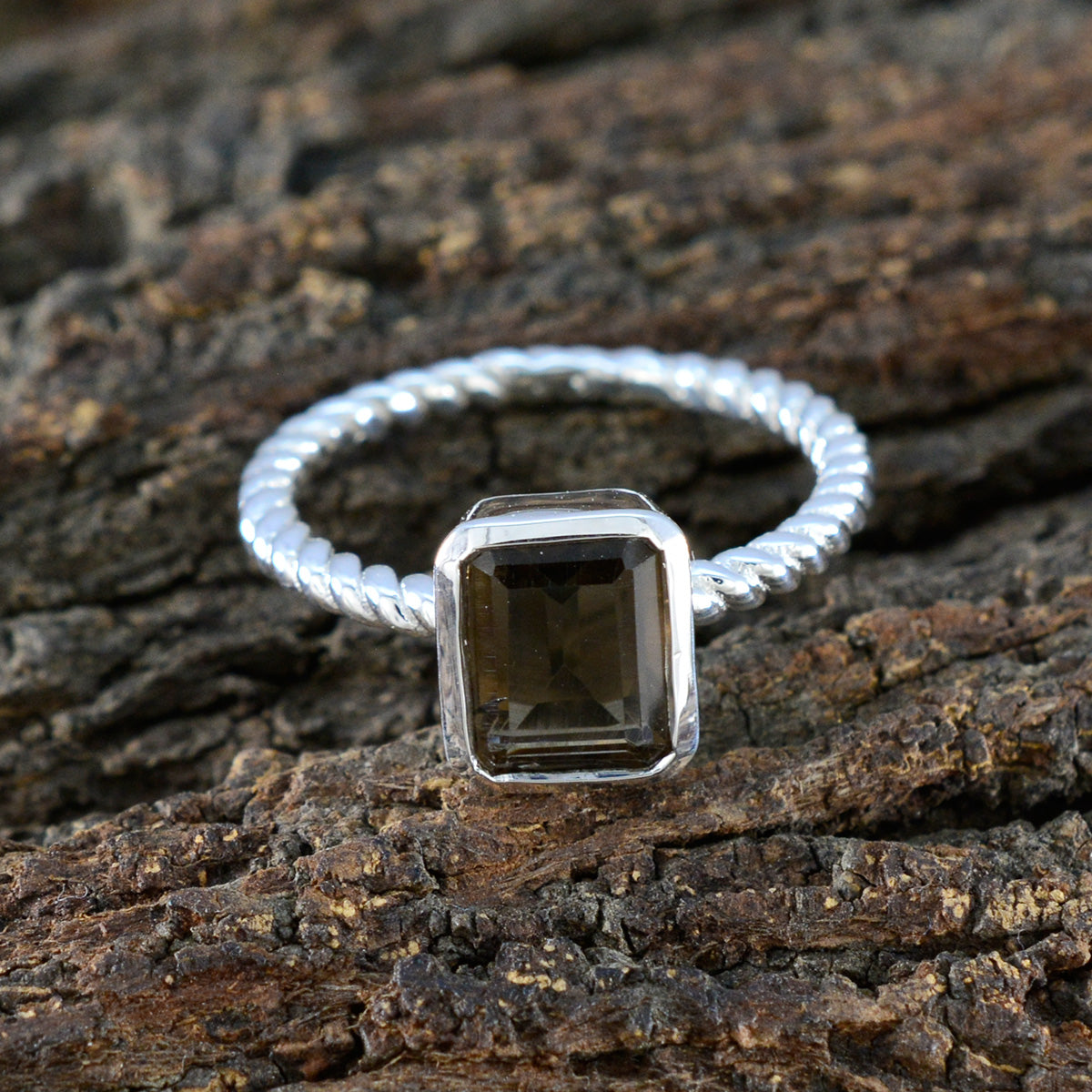 Carla Cultural Brown Solitaire Ring