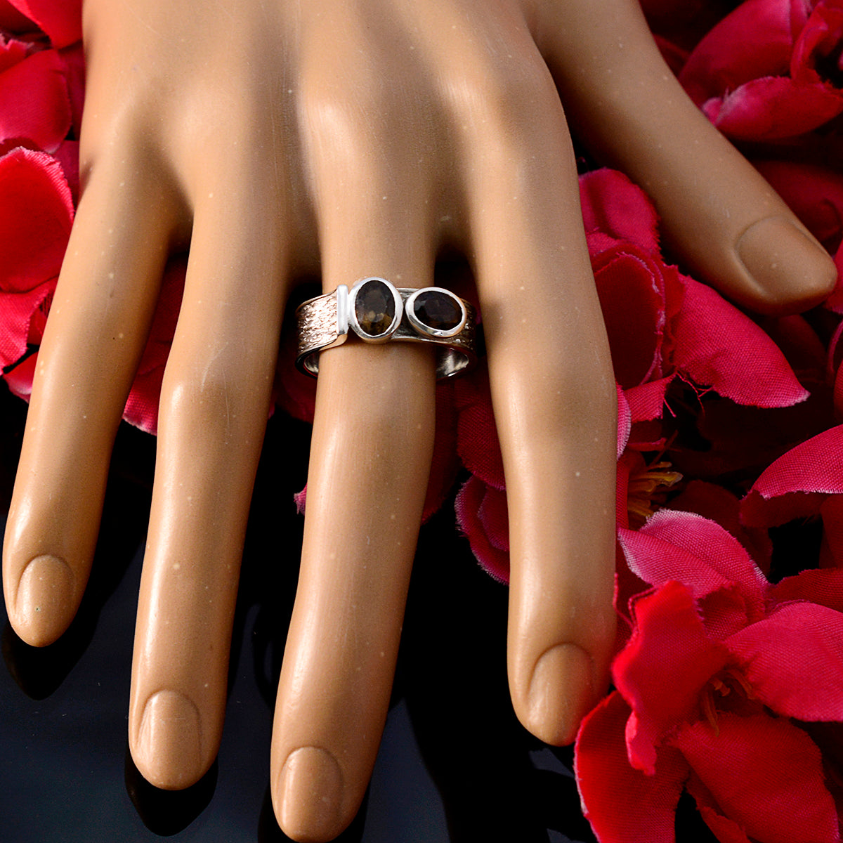 Amanda Feminine Brown Toi et Moi Ring