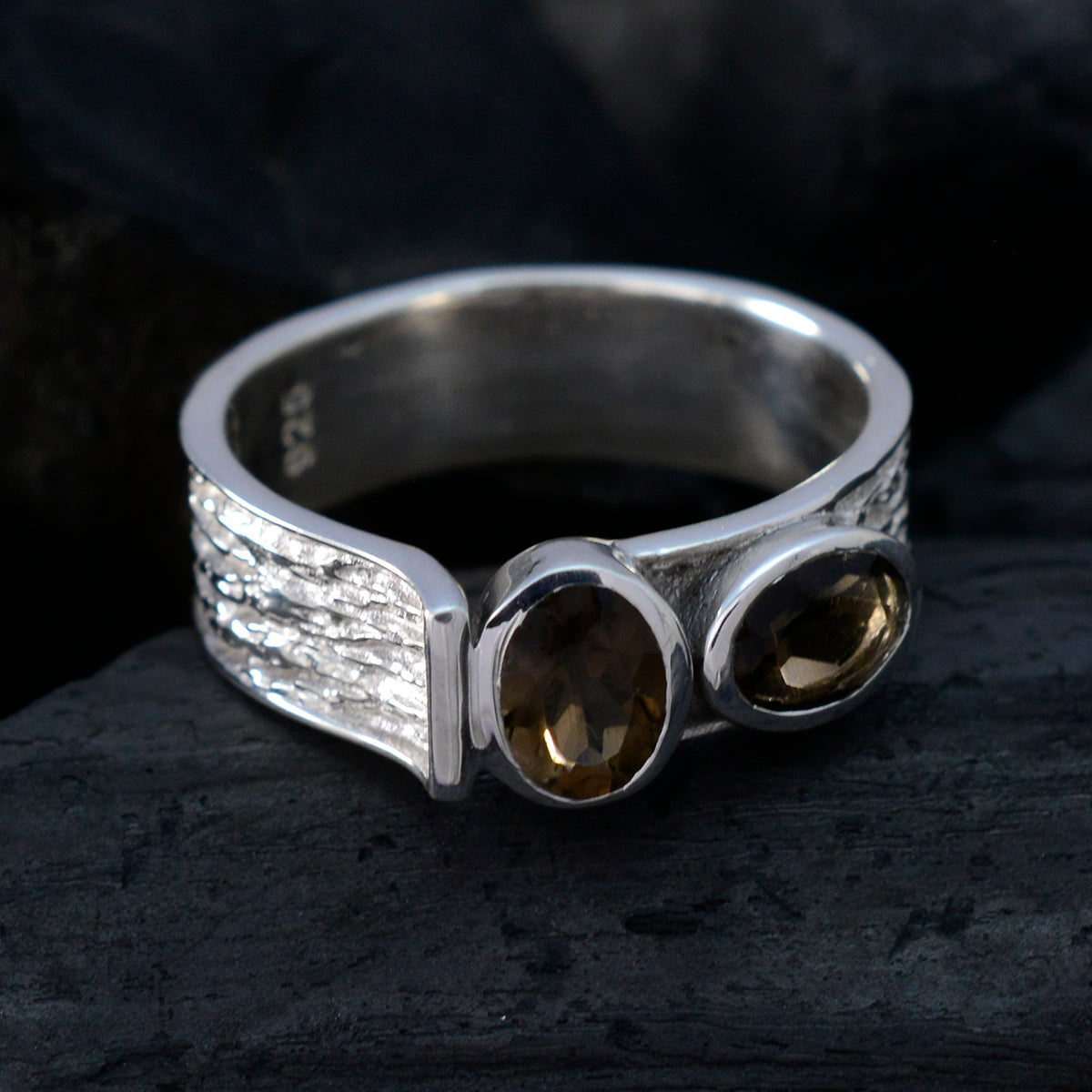 Amanda Feminine Brown Toi et Moi Ring