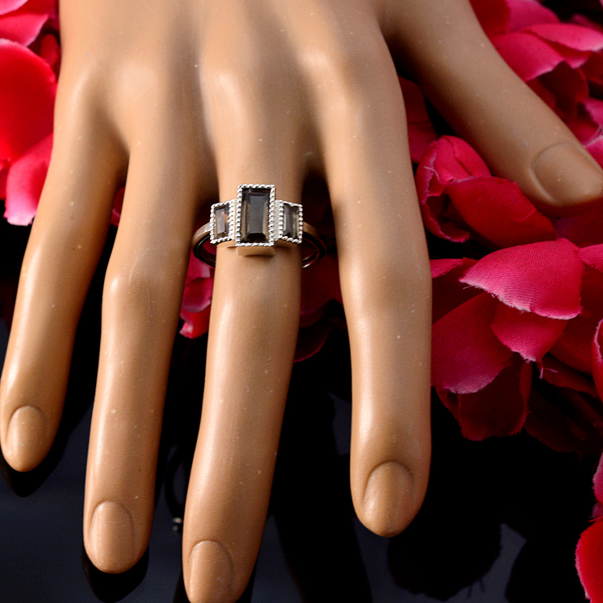 Haruka Artisan Brown Trilogy Ring