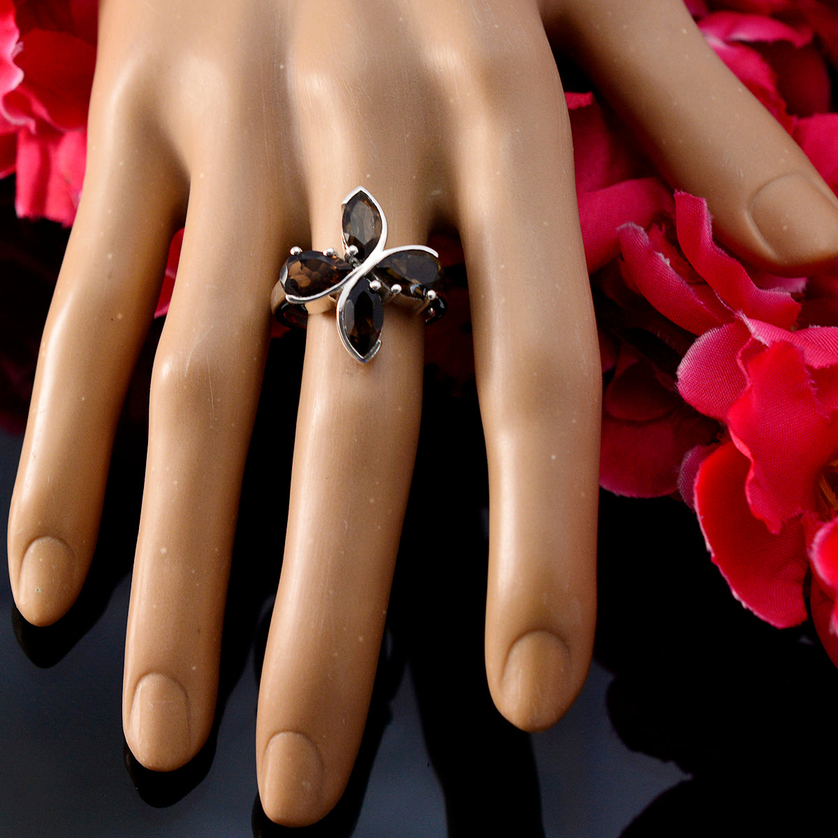 Savannah Floral Brown quarter Ring