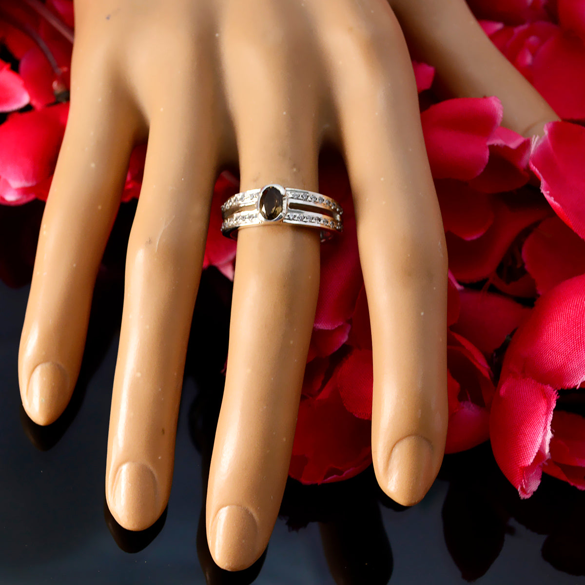 Clara Boho Brown Halo Ring
