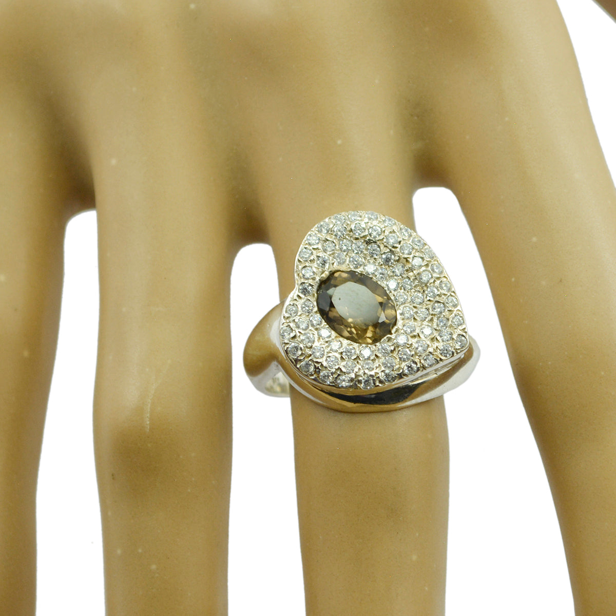 Ayesha Abstract Brown Halo Ring