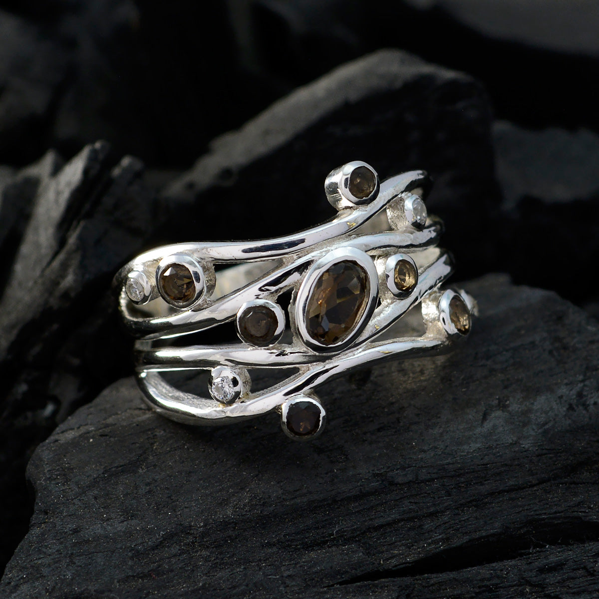 Ines Graceful multicolor multiple Ring
