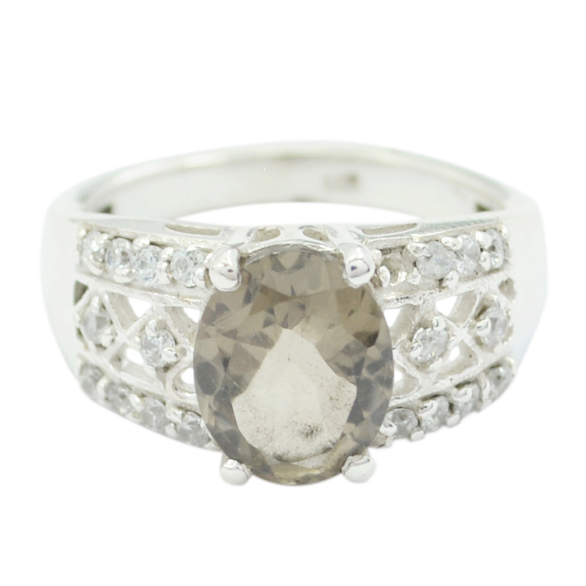 Marie Trendy Brown Halo Ring smoky quartz Brown