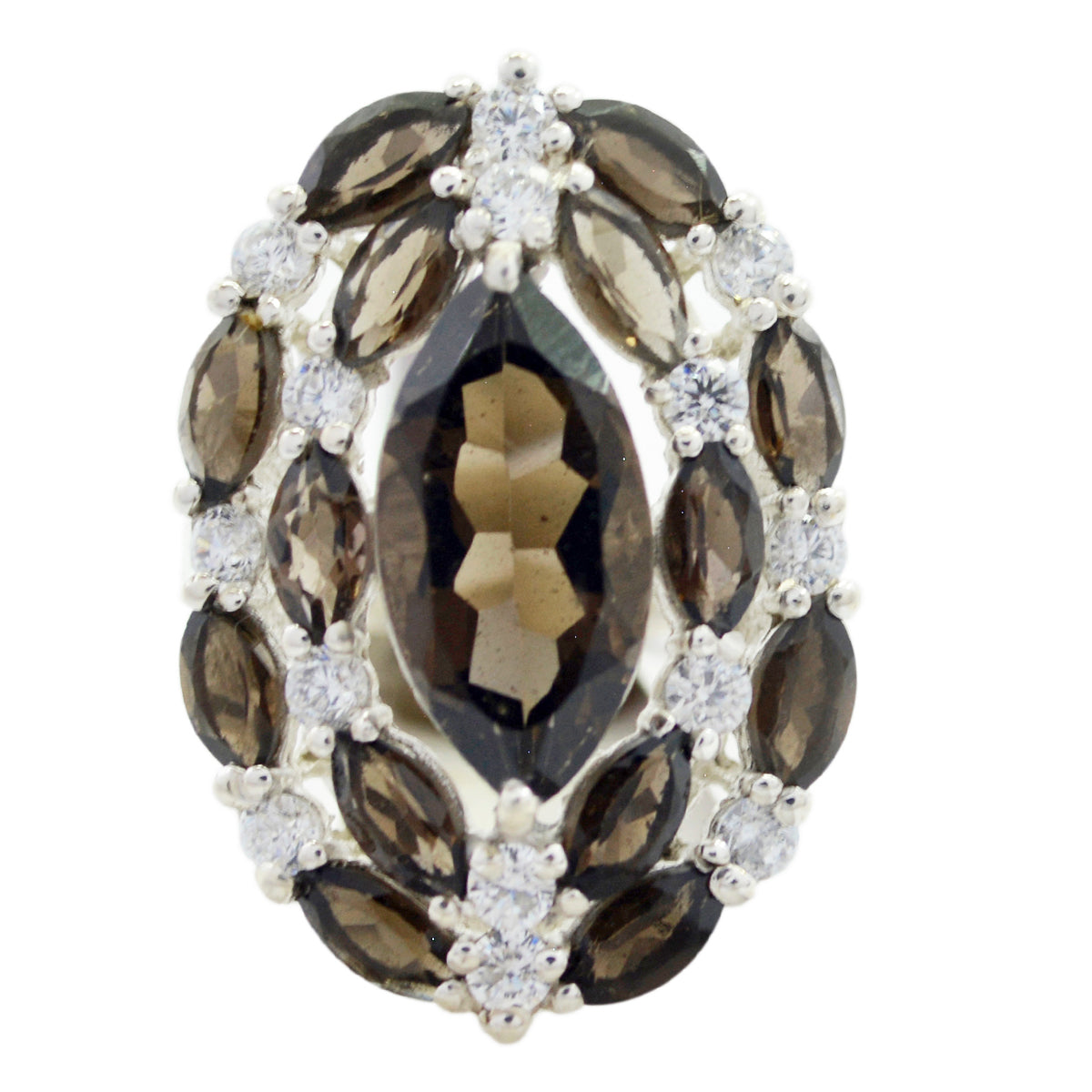 zazlle Trendy Brown multiple Ring smoky quartz Brown
