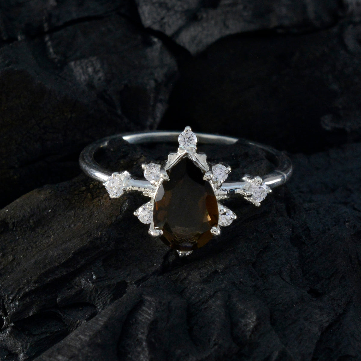 Hina Contemporary Brown Halo Ring