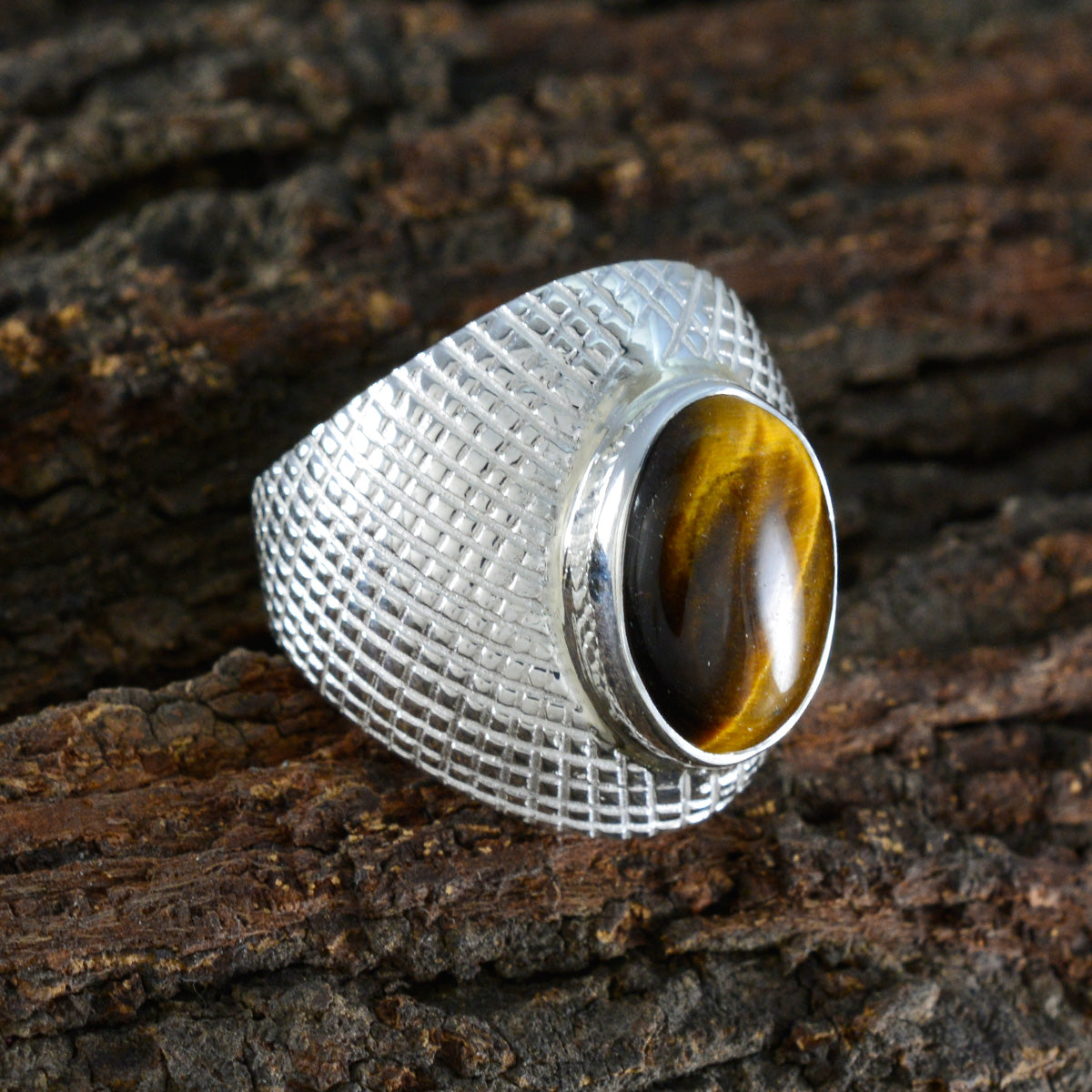 Aisha engravings Brown Solitaire Ring