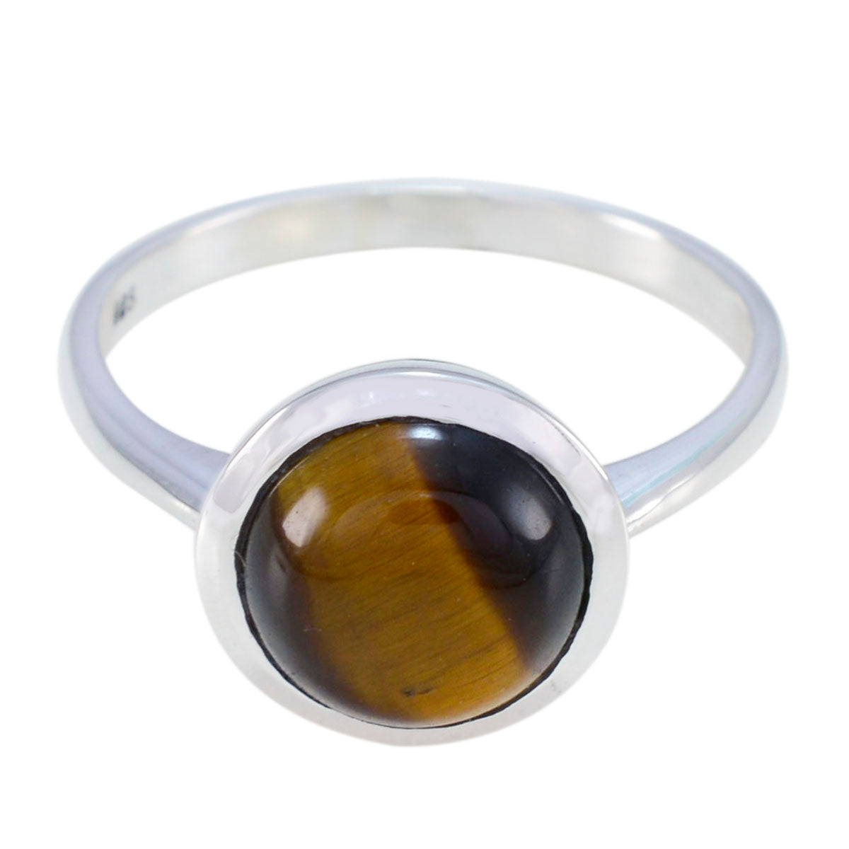 Priya Modern Brown Solitaire Ring Tiger Eye Brown