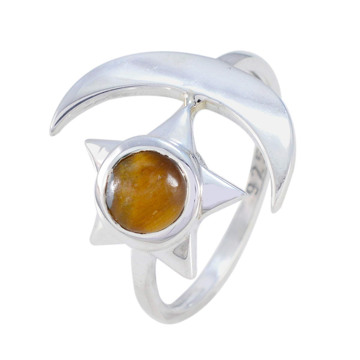 Riya Moon & Star Brown Solitaire Ring