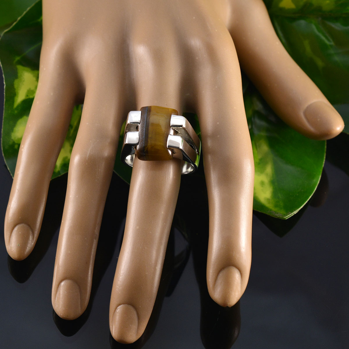 Eva Signet Brown Solitaire Ring