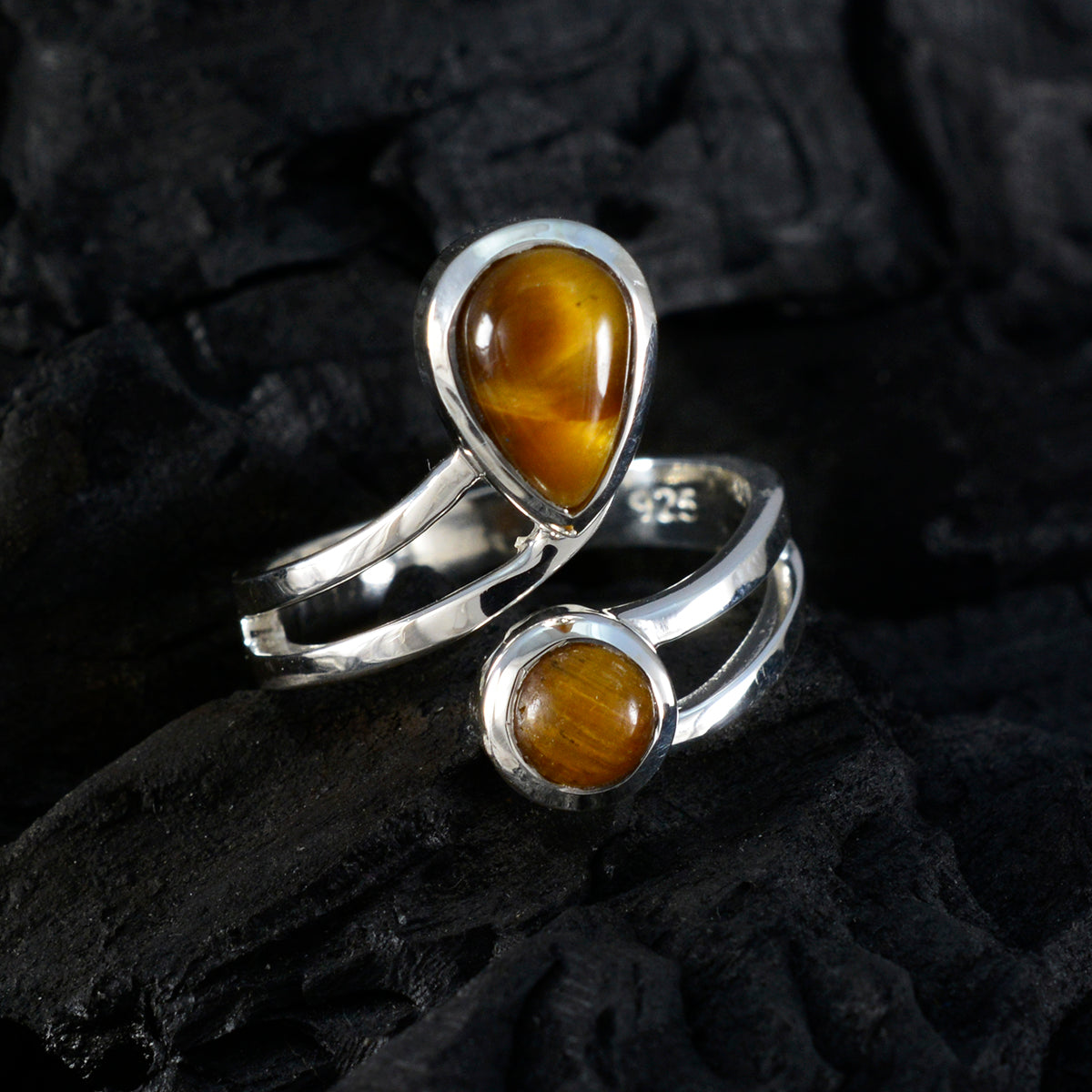 Dewi Luxurious Brown Toi et Moi Ring