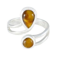 Dewi Luxurious Brown Toi et Moi Ring Tiger Eye Brown