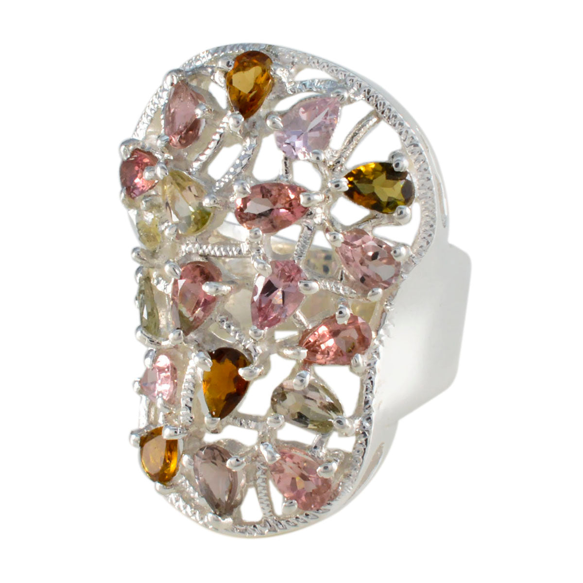 Victoria Ethnic multicolor multiple Ring Tourmaline Multicolor