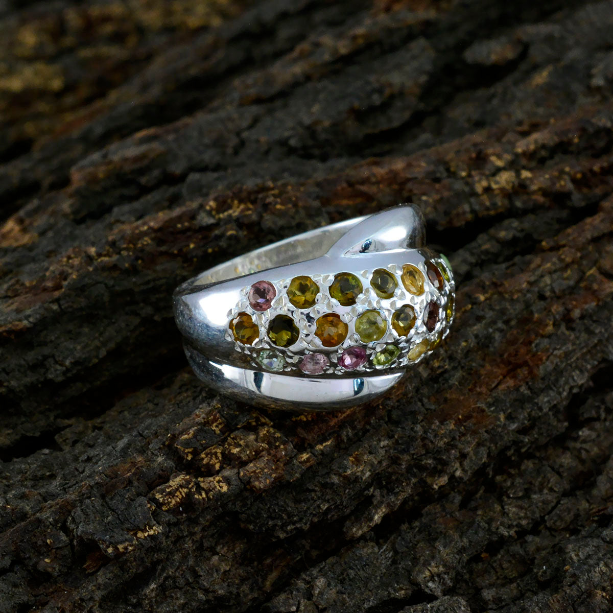 Sofía Abstract multicolor multiple Ring