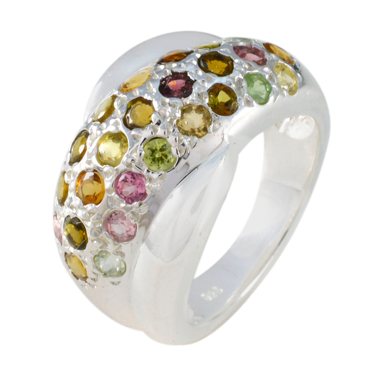 Sofía Abstract multicolor multiple Ring