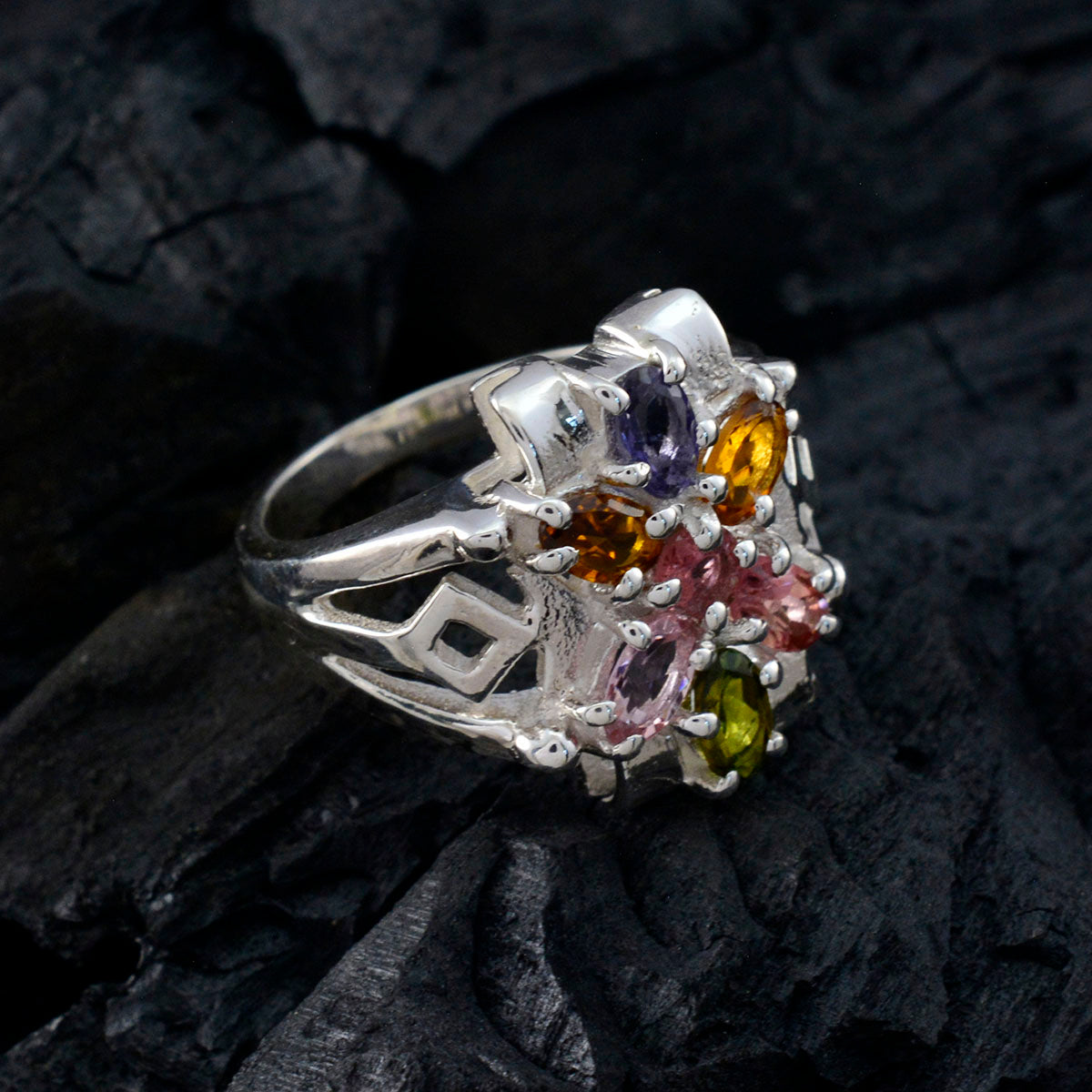 Leah Trendy multicolor multiple Ring