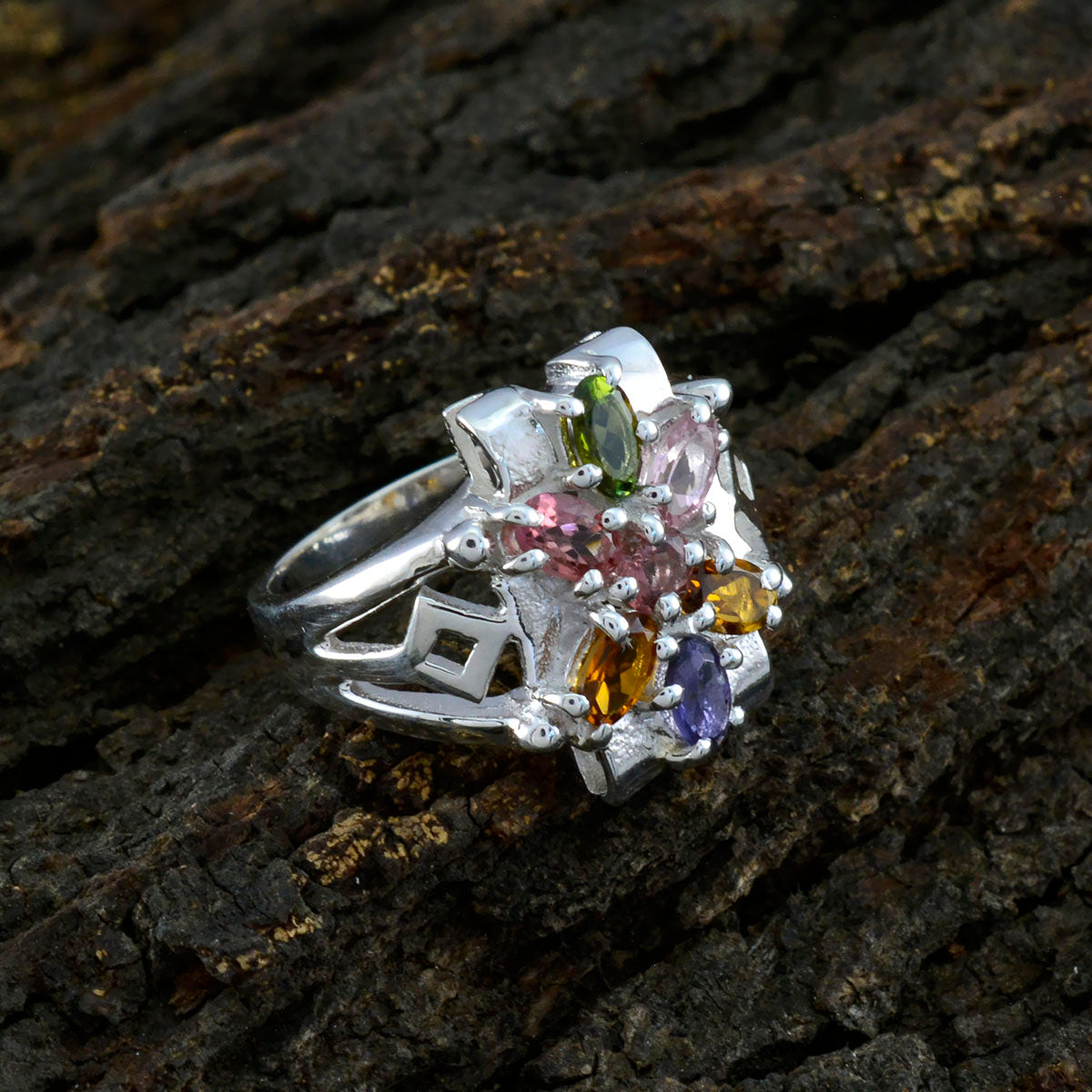 Leah Trendy multicolor multiple Ring