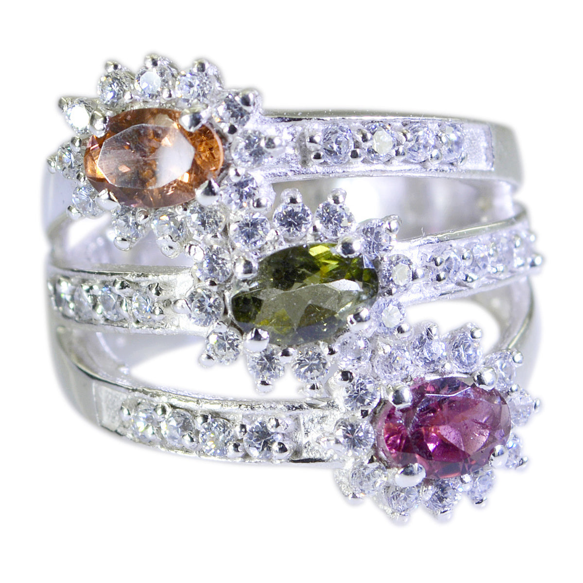 Ananya Abstract Red Trilogy Ring