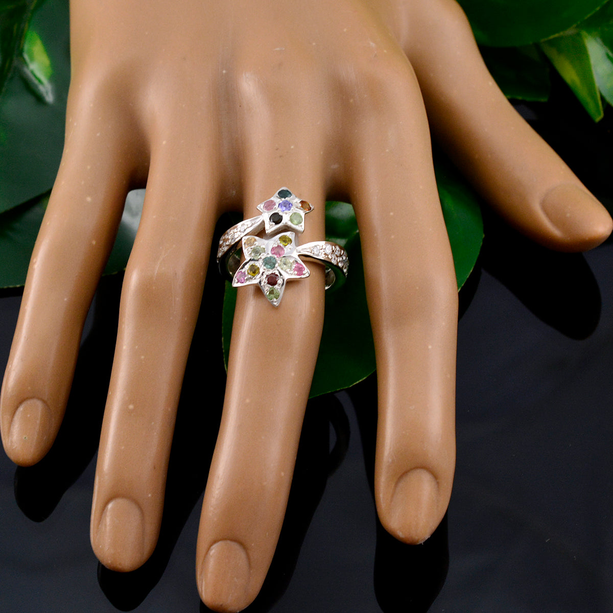 Zoe Contemporary multicolor multiple Ring
