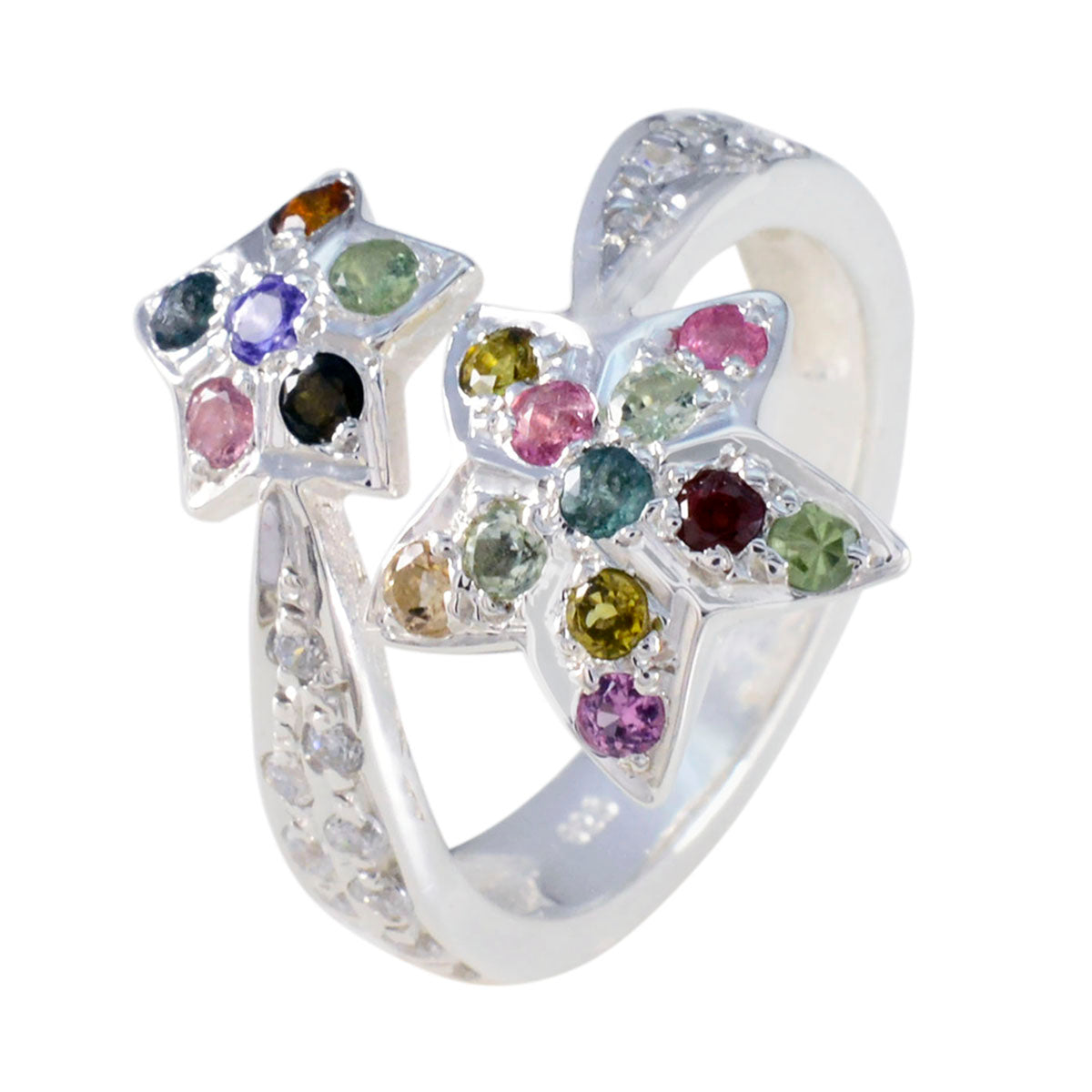 Zoe Contemporary multicolor multiple Ring