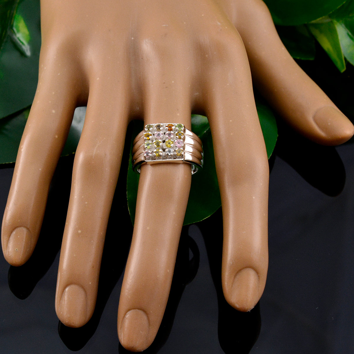 Agnes Trendy multicolor multiple Ring